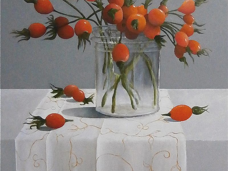 stilleven met rozenbottels stilleven met rozenbottels