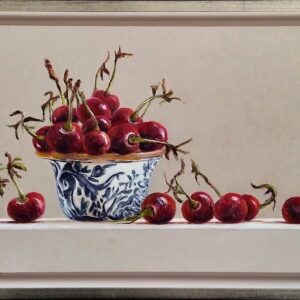 kersen in Delfts blauw aardewerk